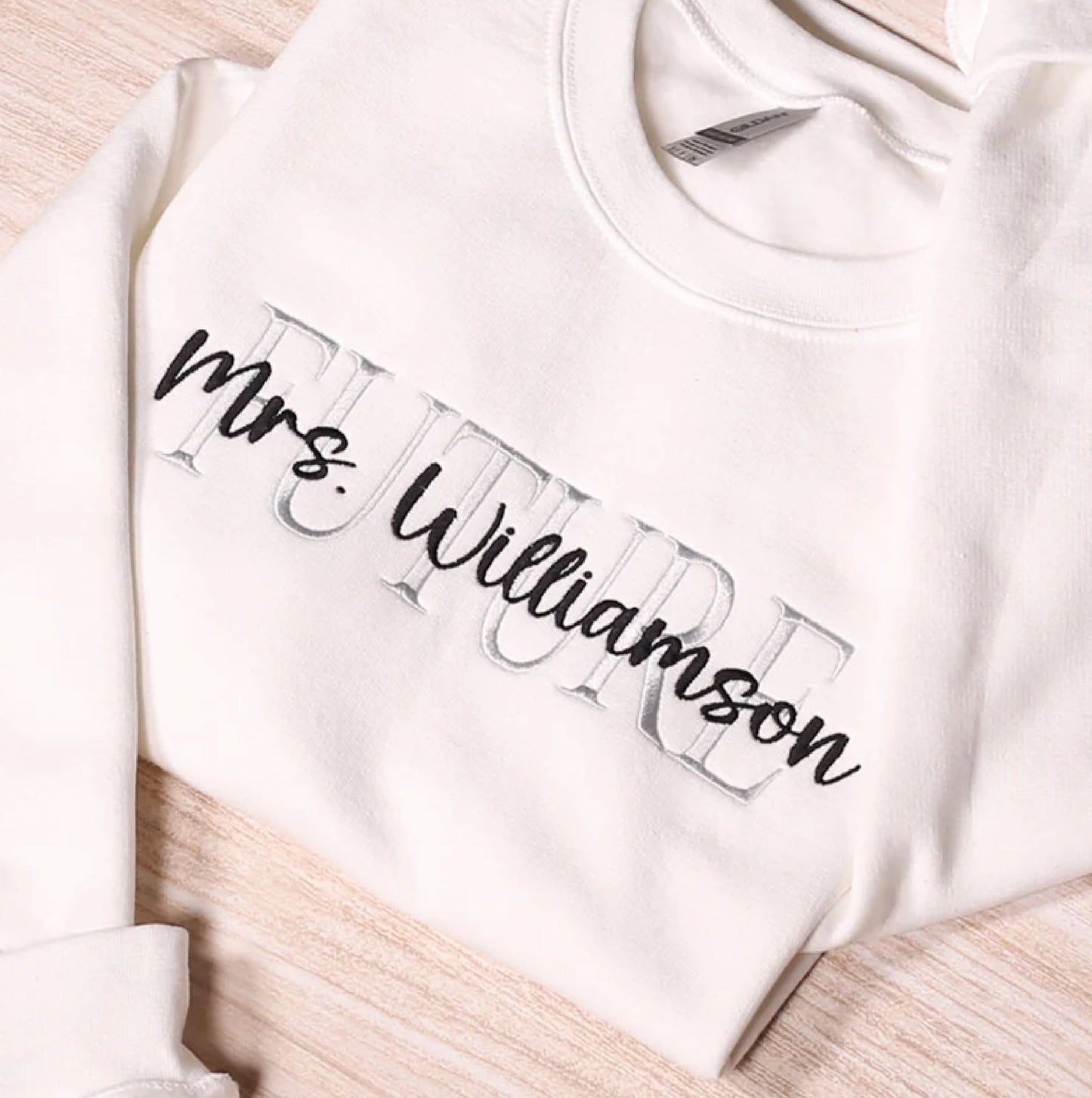 Custom Future Mrs Embroidered Sweatshirt, Personalized Wifey Embroidery Hoodie, Bridal Party Outfit, Engagement Gifts, Wedding Party Gifts