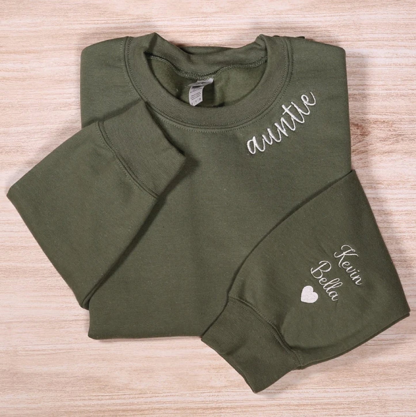 Custom Auntie Embroidered Sweatshirt With Names On Sleeve, Personalized Aunt Hoodie With Nieces Nephews Names, Aunt Outfit, Mothers Day Gift