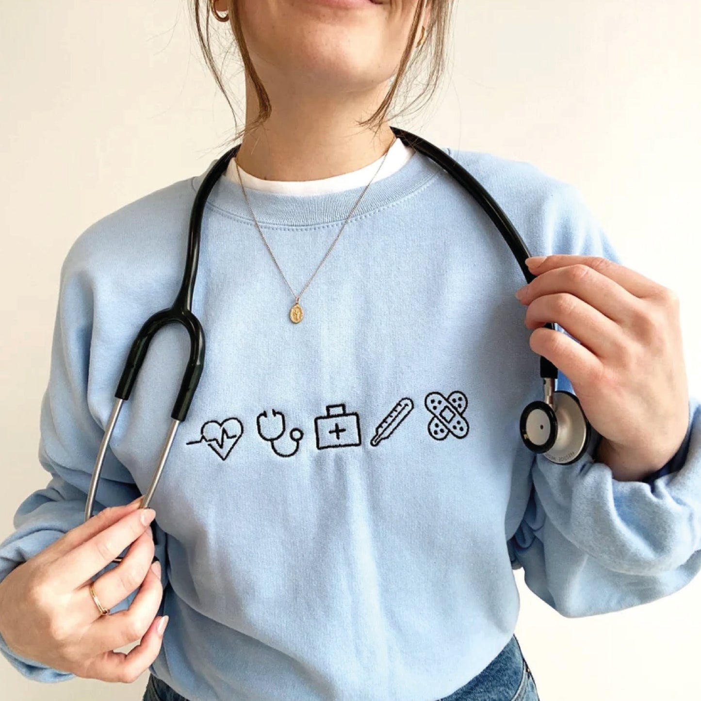 Nurse Cute Icon Gemma Crewneck Sweatshirt | Personalized Gift For Nurse Student | Crewneck Fleece Sweatshirt | Nurse Week Gift | RN Top